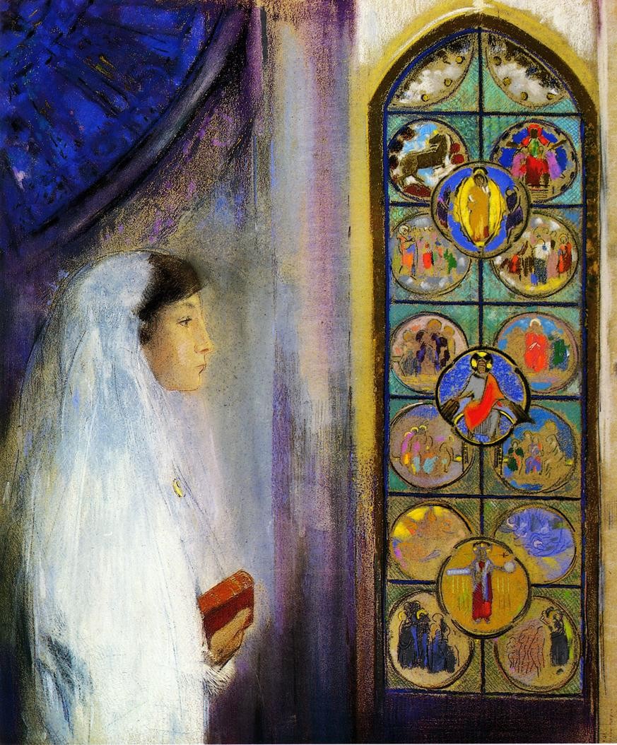 Portrait of Simone Fayet in Holy Communion by Odilon Redon