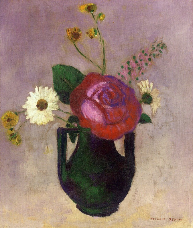 Rose and Daisy by Odilon Redon