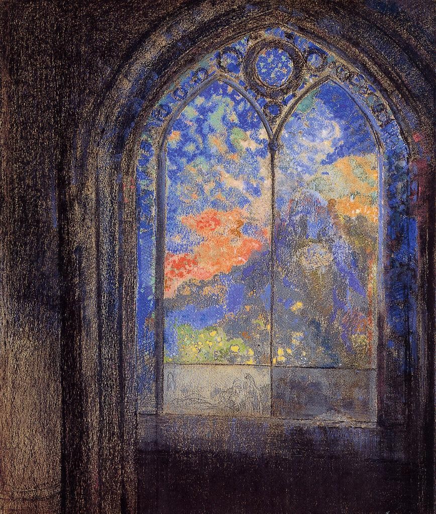 Stained Glass Window (The Mysterious Garden) by Odilon Redon