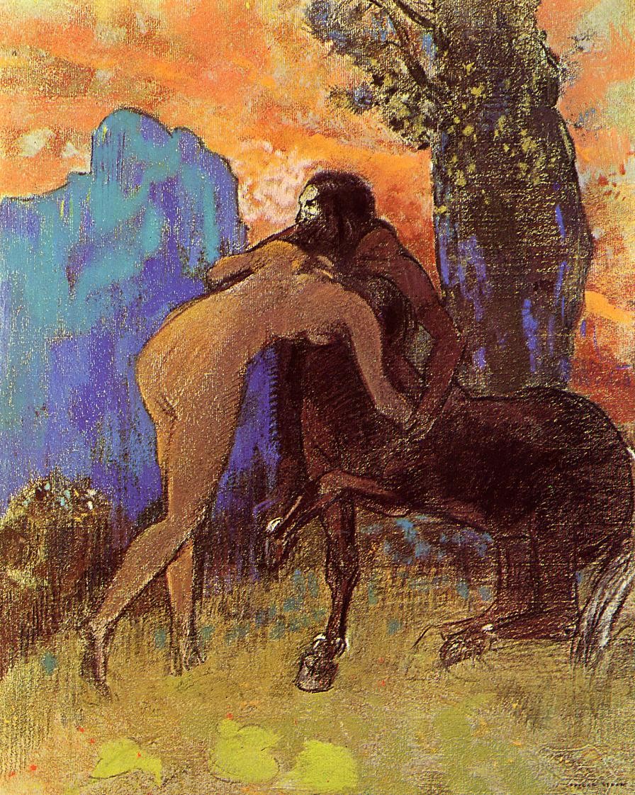 Struggle between Woman and Centaur by Odilon Redon