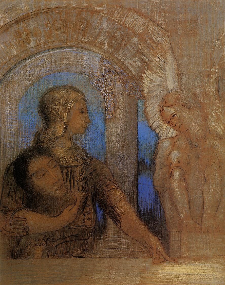 The Mystical Knight (Oedipus and the Sphinx) by Odilon Redon