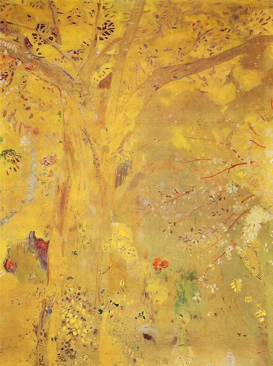 Tree Against a Yellow Background by Odilon Redon