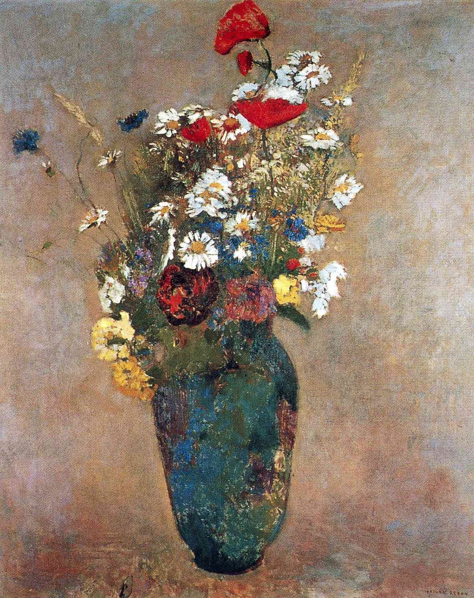 Vase with flowers by Odilon Redon