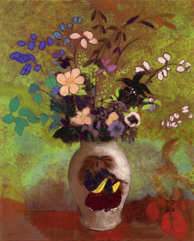 Vase with Japanese Warrior by Odilon Redon