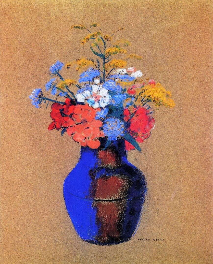 Wild Flowers in a Vase by Odilon Redon