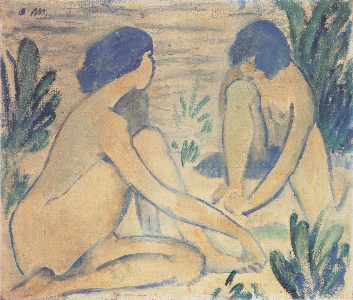 Blaue Badende by Otto Mueller