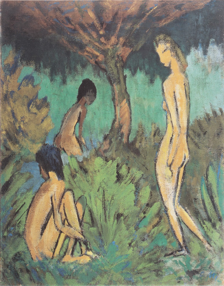 Drei Akte Unter Einem Baum by Otto Mueller