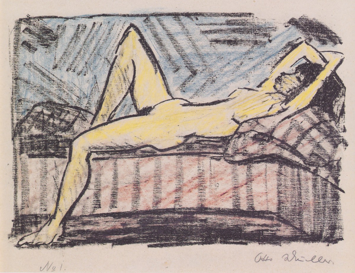 Liegende Auf Der Couch by Otto Mueller