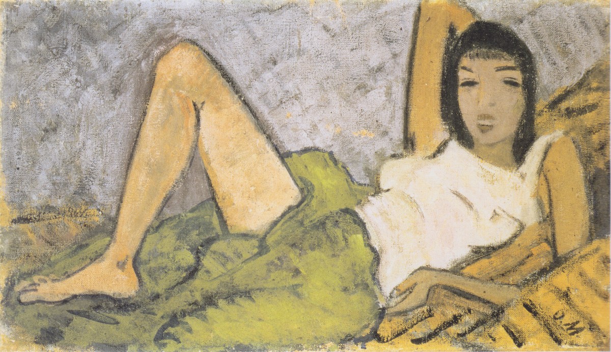 Liegendes Mädchen by Otto Mueller