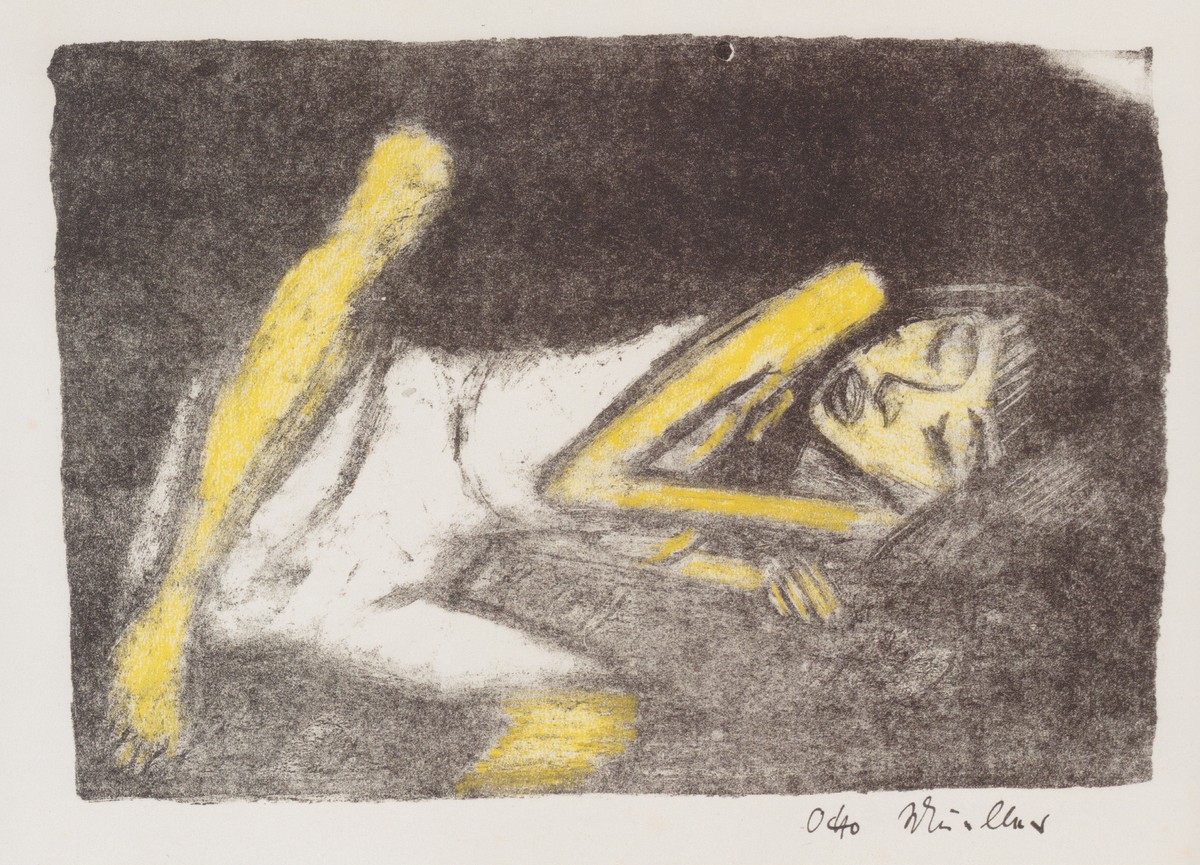 Mädchen Auf Der Liege by Otto Mueller