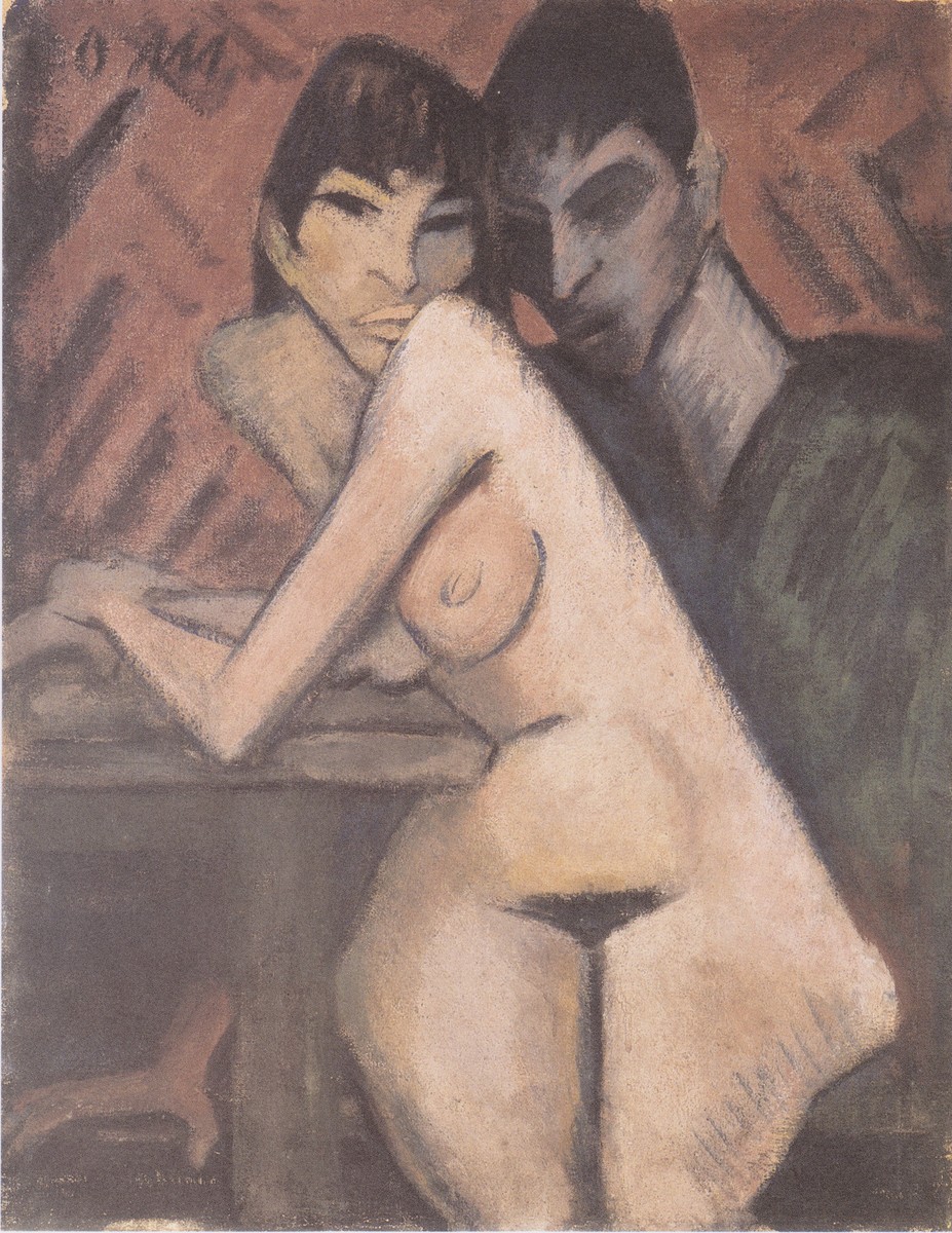Paar in Der Kascheme by Otto Mueller