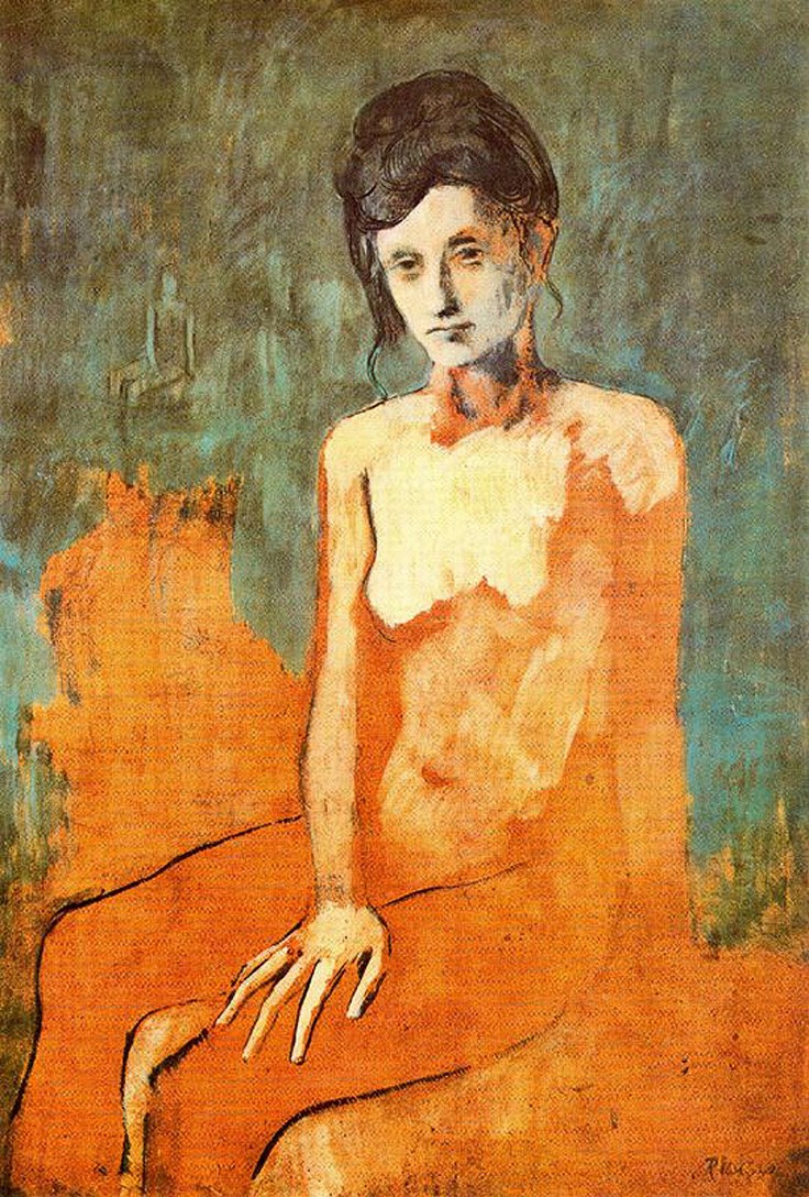 Seated female nude by Pablo Picasso