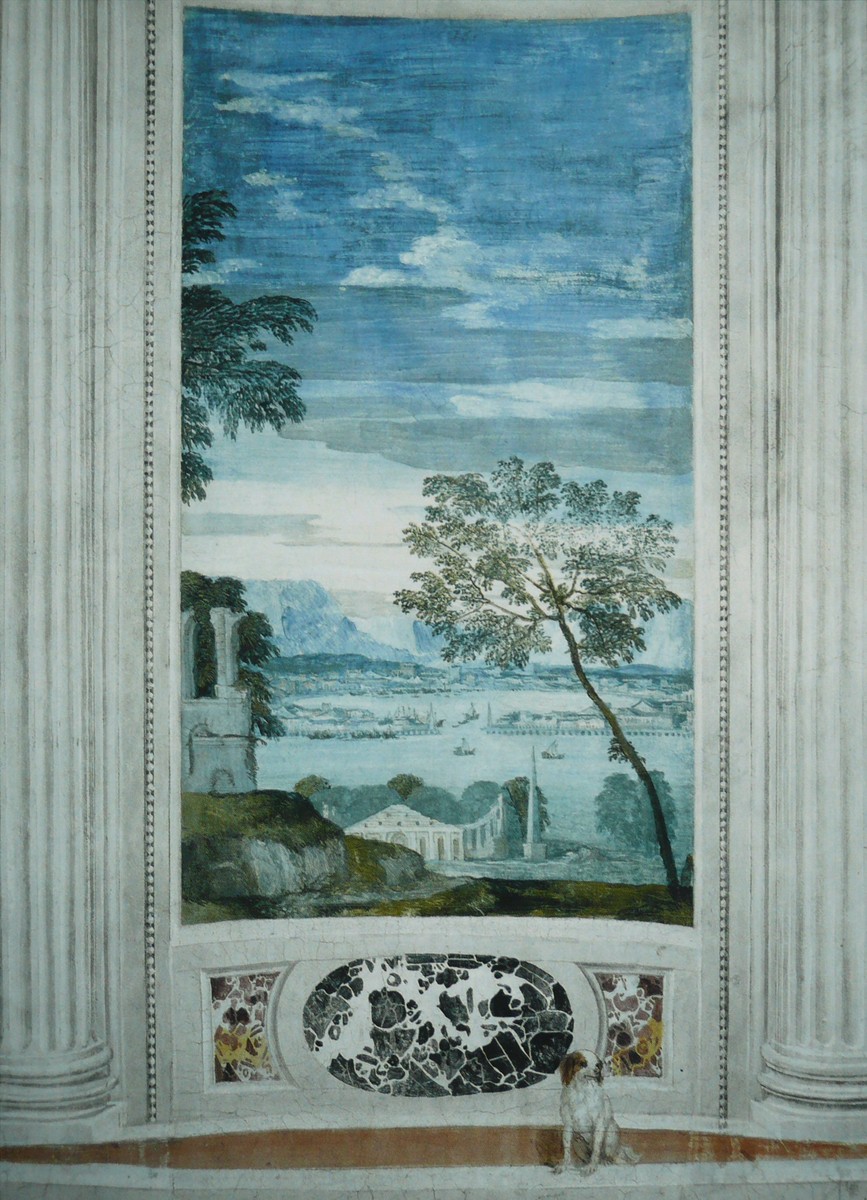 Landscape (fresco at Villa Barbaro) by Paolo Veronese