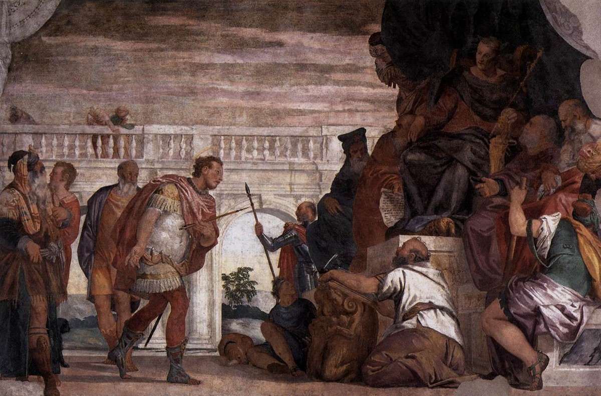 St Sebastian Reproving Diocletian by Paolo Veronese