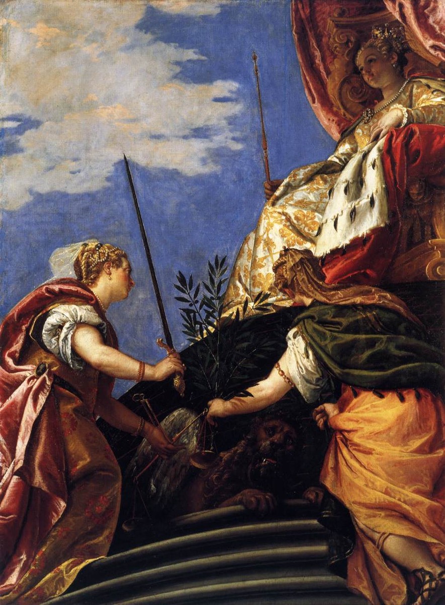 Venetia between Justitia and Pax by Paolo Veronese