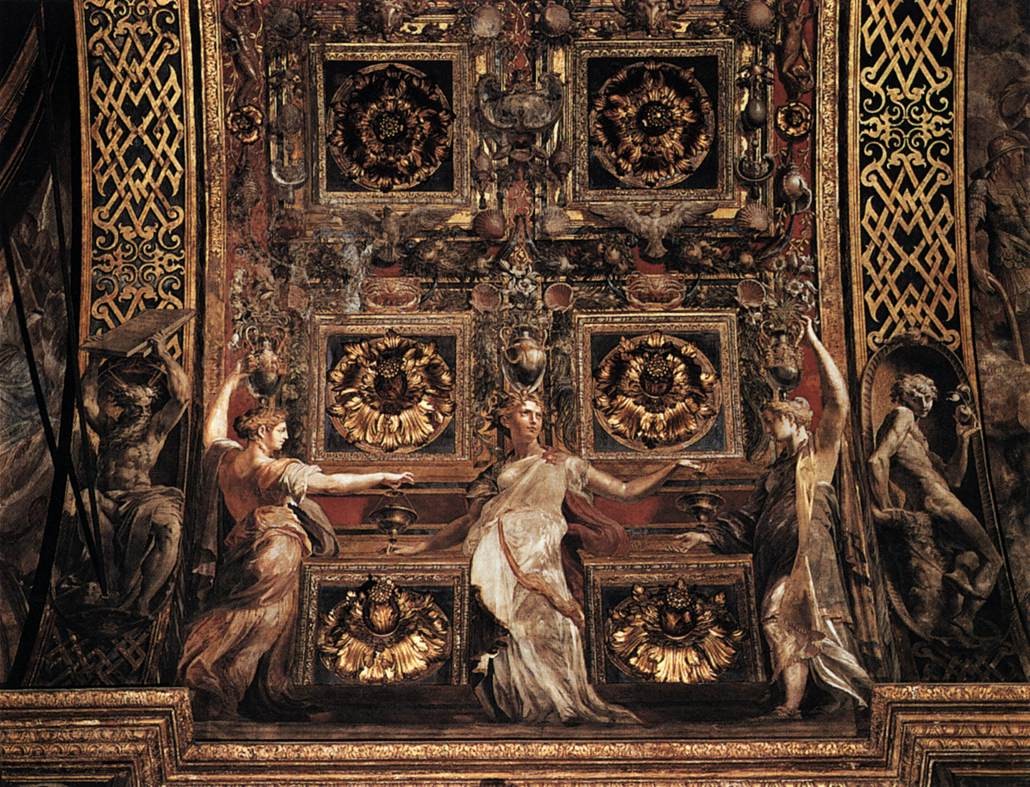 Three Foolish Virgins Flanked by Adam and Eve by Parmigianino
