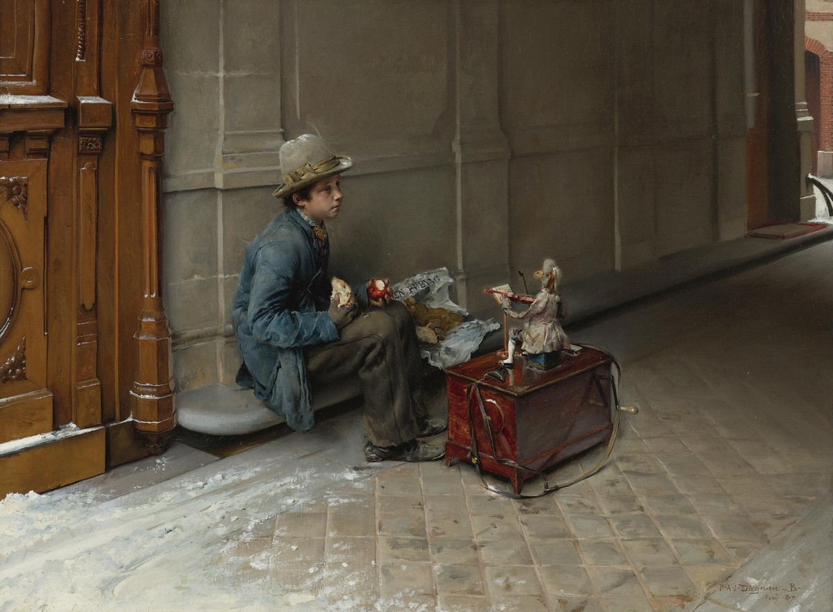 The little Savoyard eating in front of a house by Pascal Dagnan-Bouveret