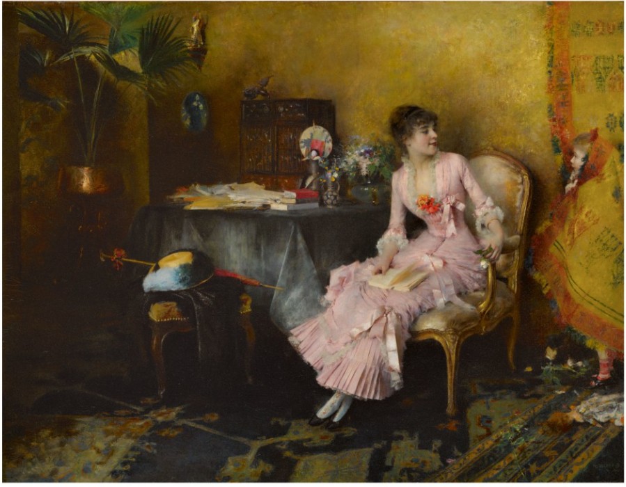 Young woman in pink with her child by Pascal Dagnan-Bouveret