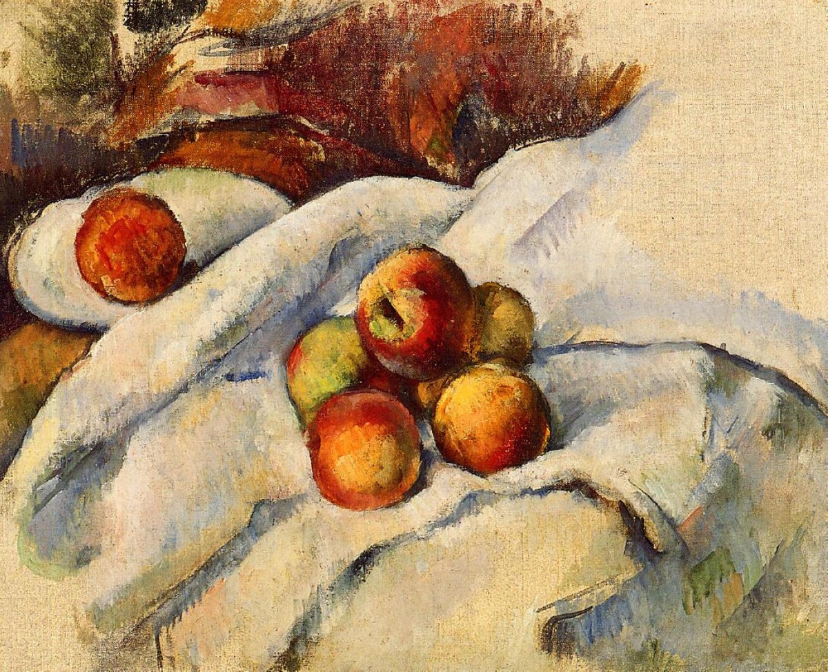 Apples on a Sheet by Paul Cezanne