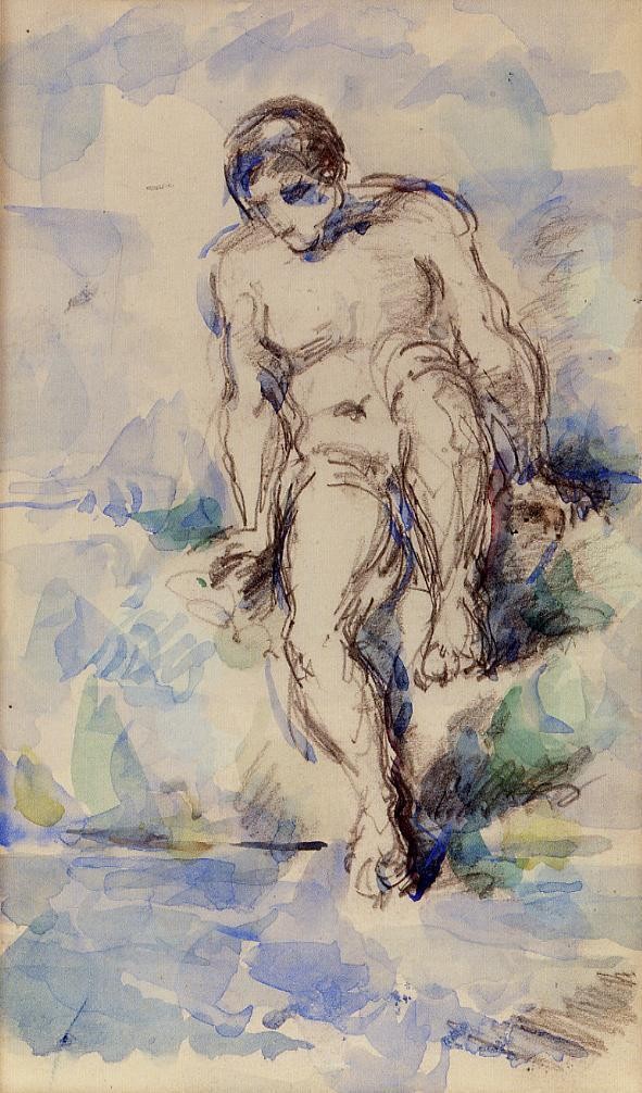 Bather Entering the Water by Paul Cezanne