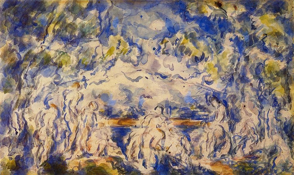 Bathers. Mont Sainte-Victoire in the Background by Paul Cezanne