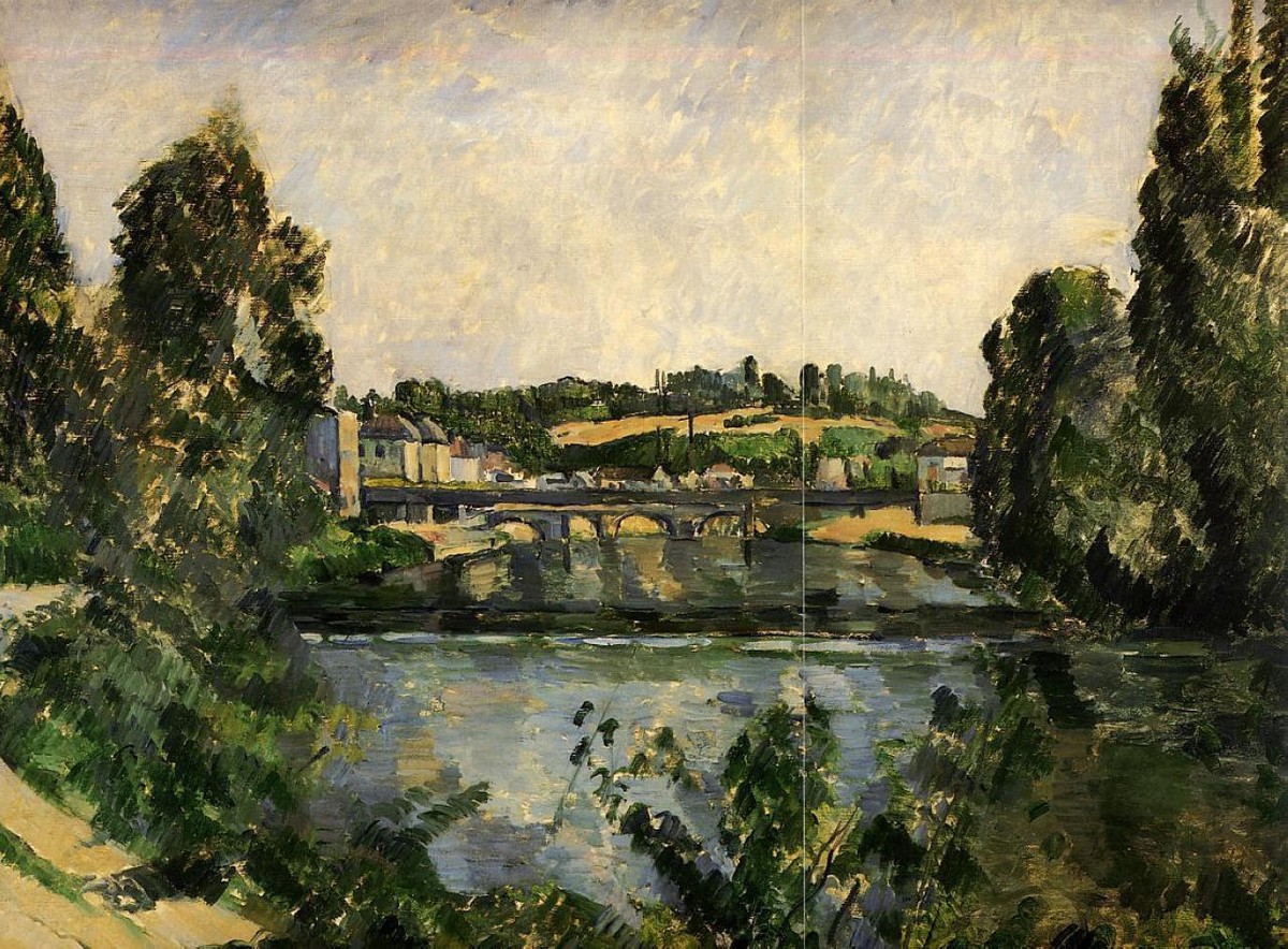 Bridge and Waterfall at Pontoise by Paul Cezanne