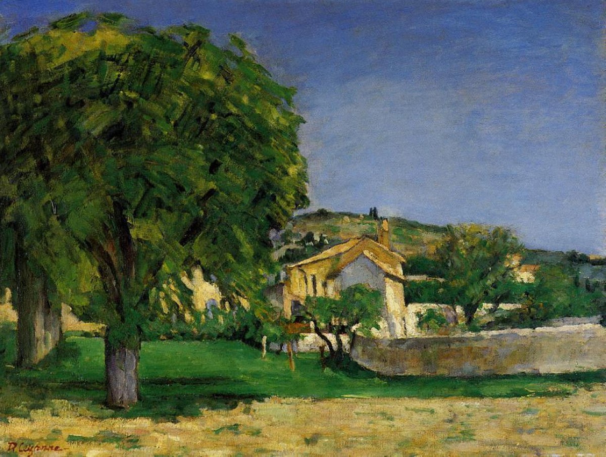 Chestnut Trees and Farmstead of Jas de Bouffin by Paul Cezanne