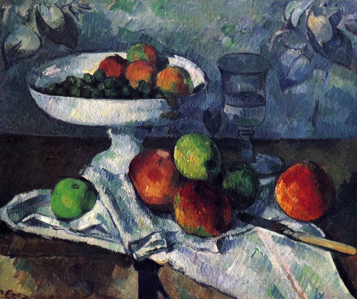 Compotier, Glass and Apples by Paul Cezanne