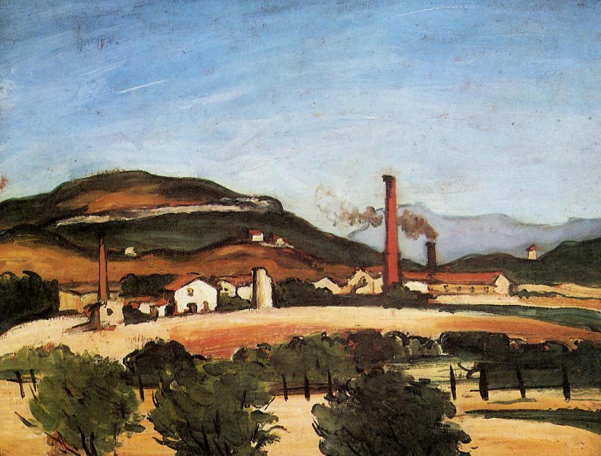 Factories Near Mont de Cengle by Paul Cezanne