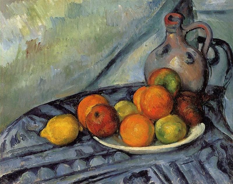 Fruit and Jug on a Table by Paul Cezanne