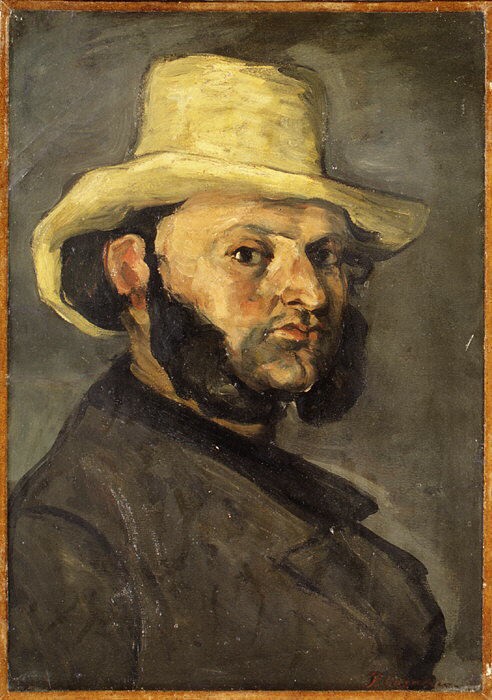Gustave Boyer in a Straw Hat by Paul Cezanne