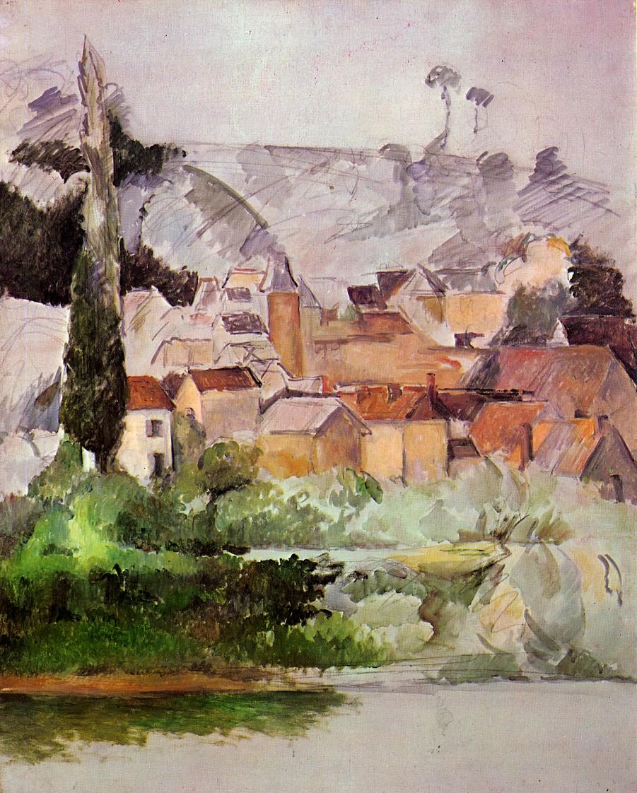 Medan Chateau and Village by Paul Cezanne