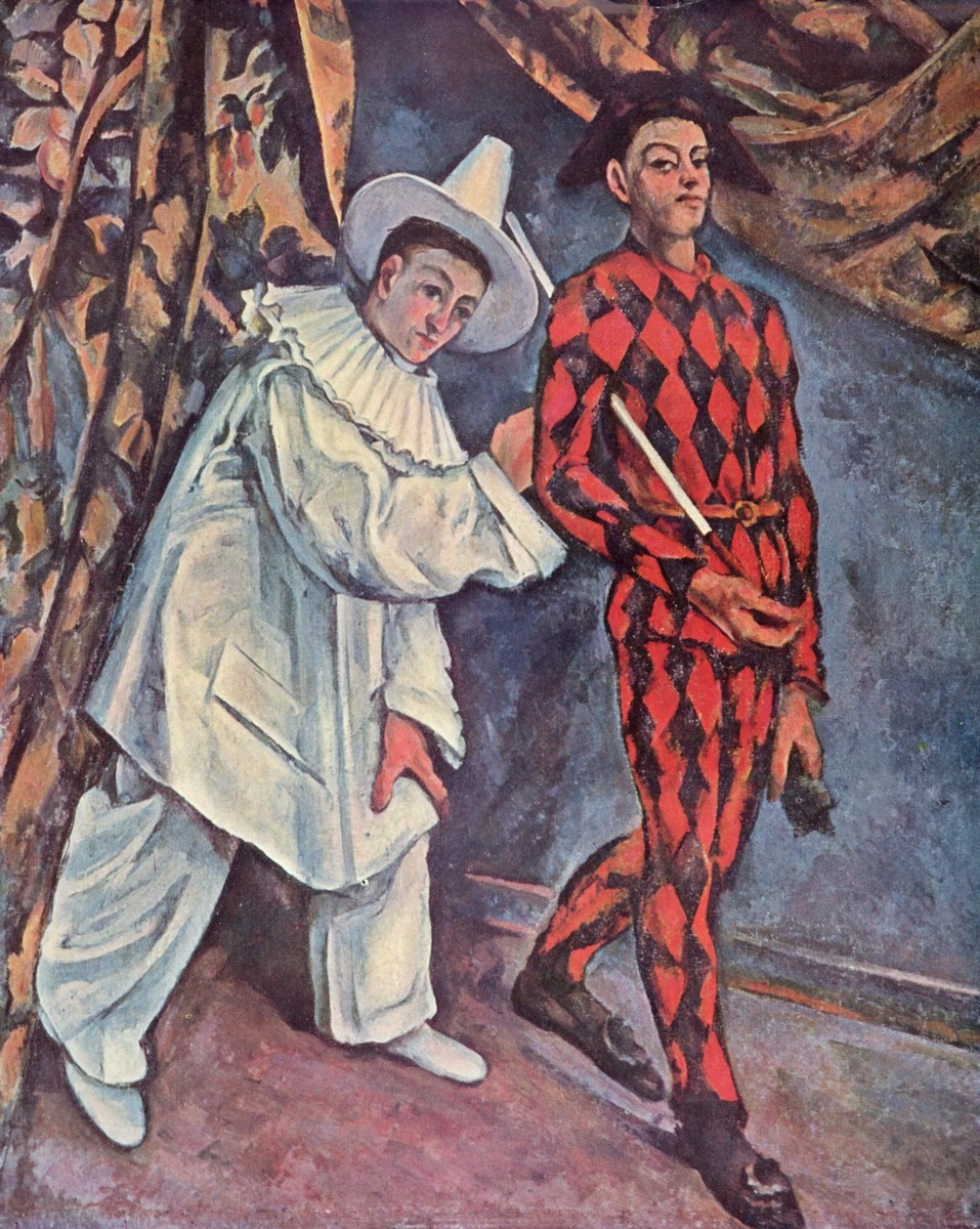 Pierrot and Harlequin (Mardi Gras) by Paul Cezanne