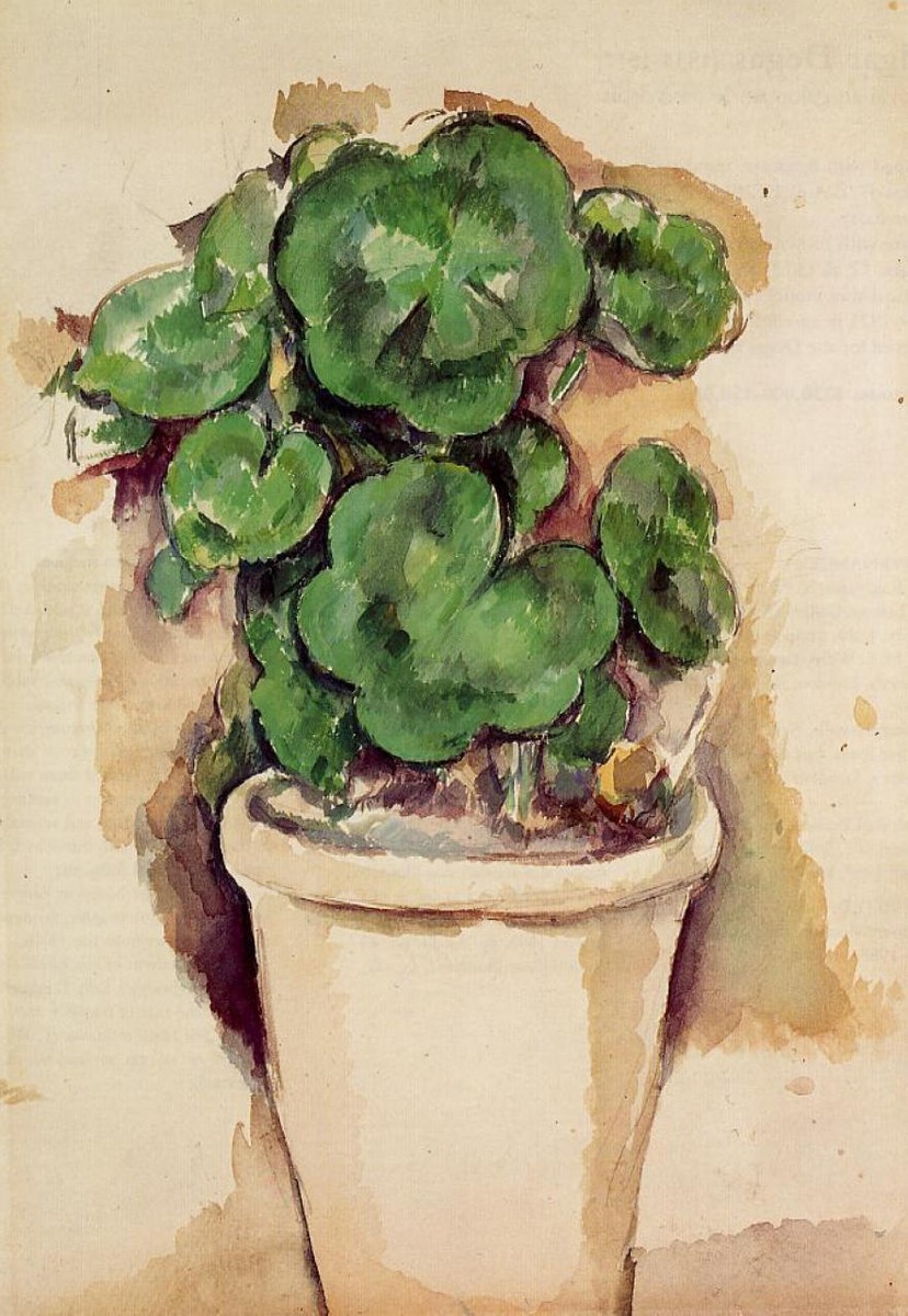 Pot of Geraniums by Paul Cezanne