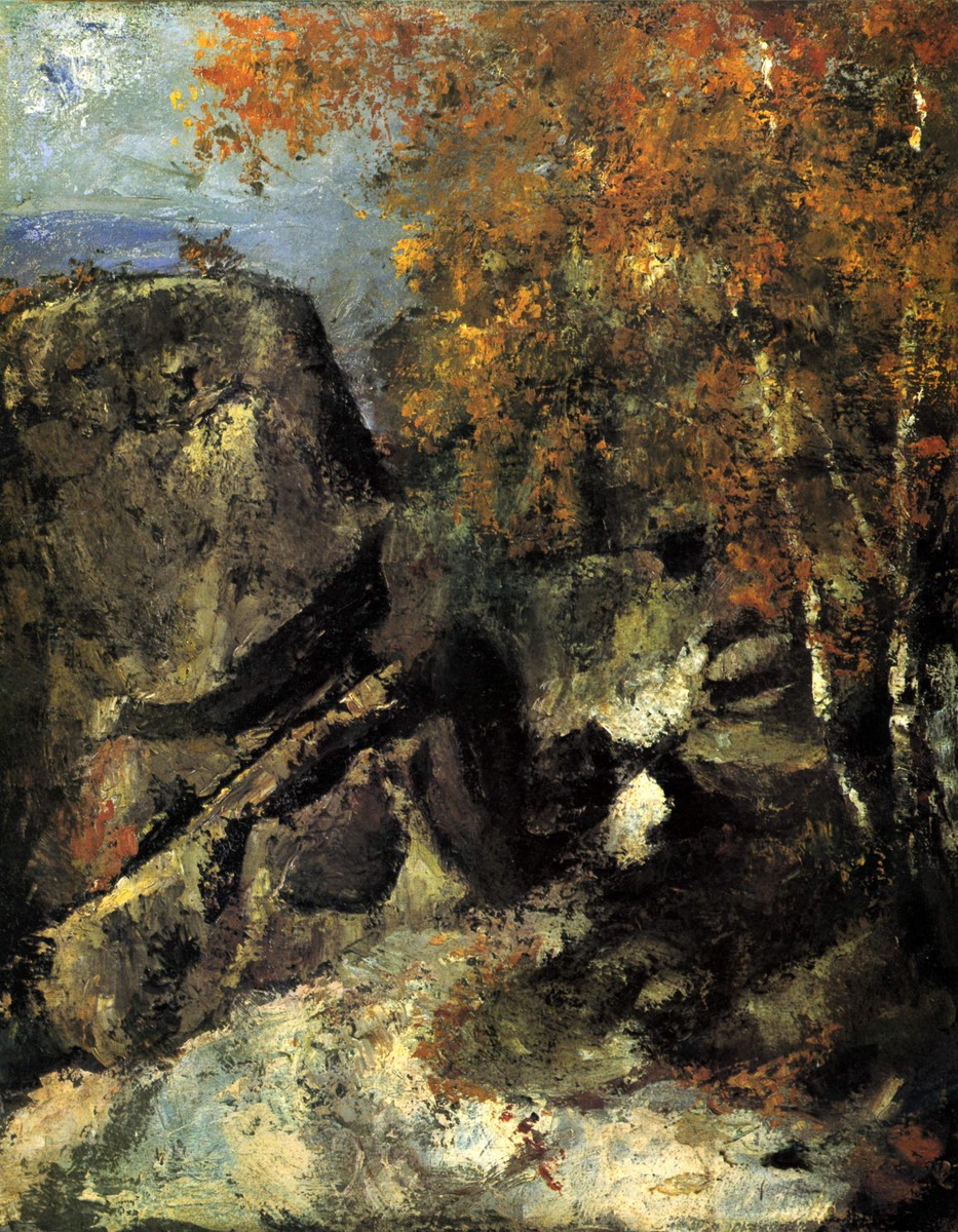Rock in the Forest of Fontainbleau by Paul Cezanne