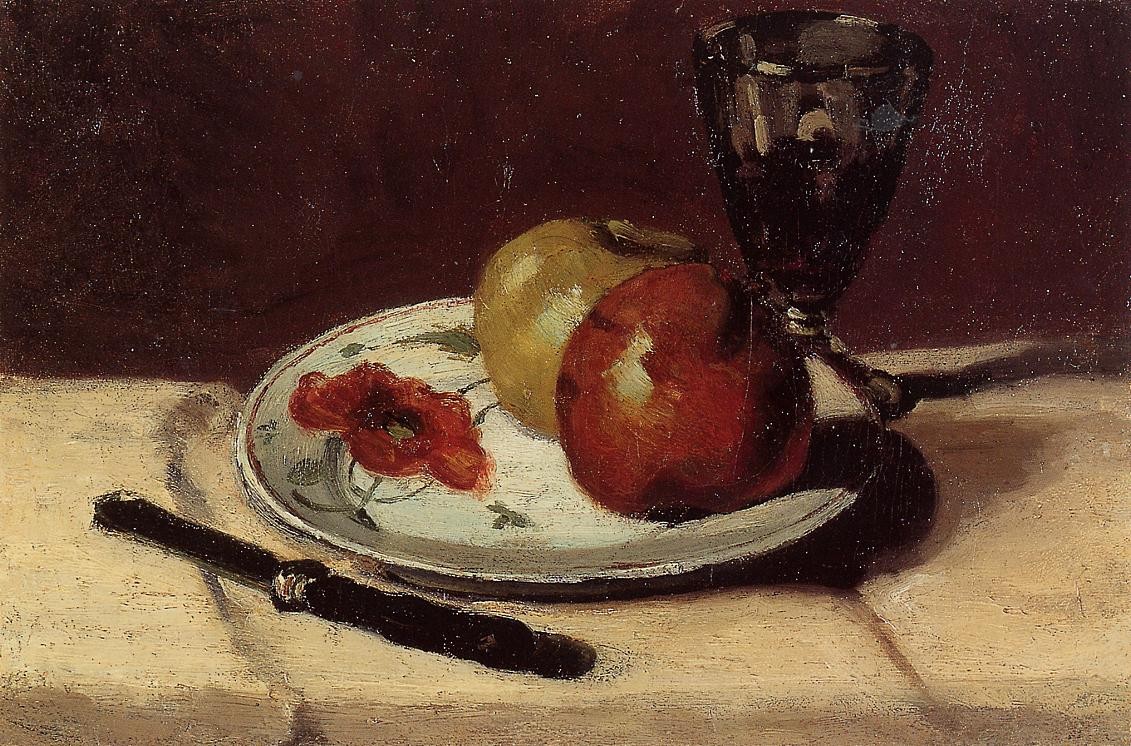 Still Life Apples and a Glass by Paul Cezanne