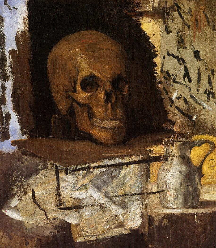 Still Life Skull and Waterjug by Paul Cezanne