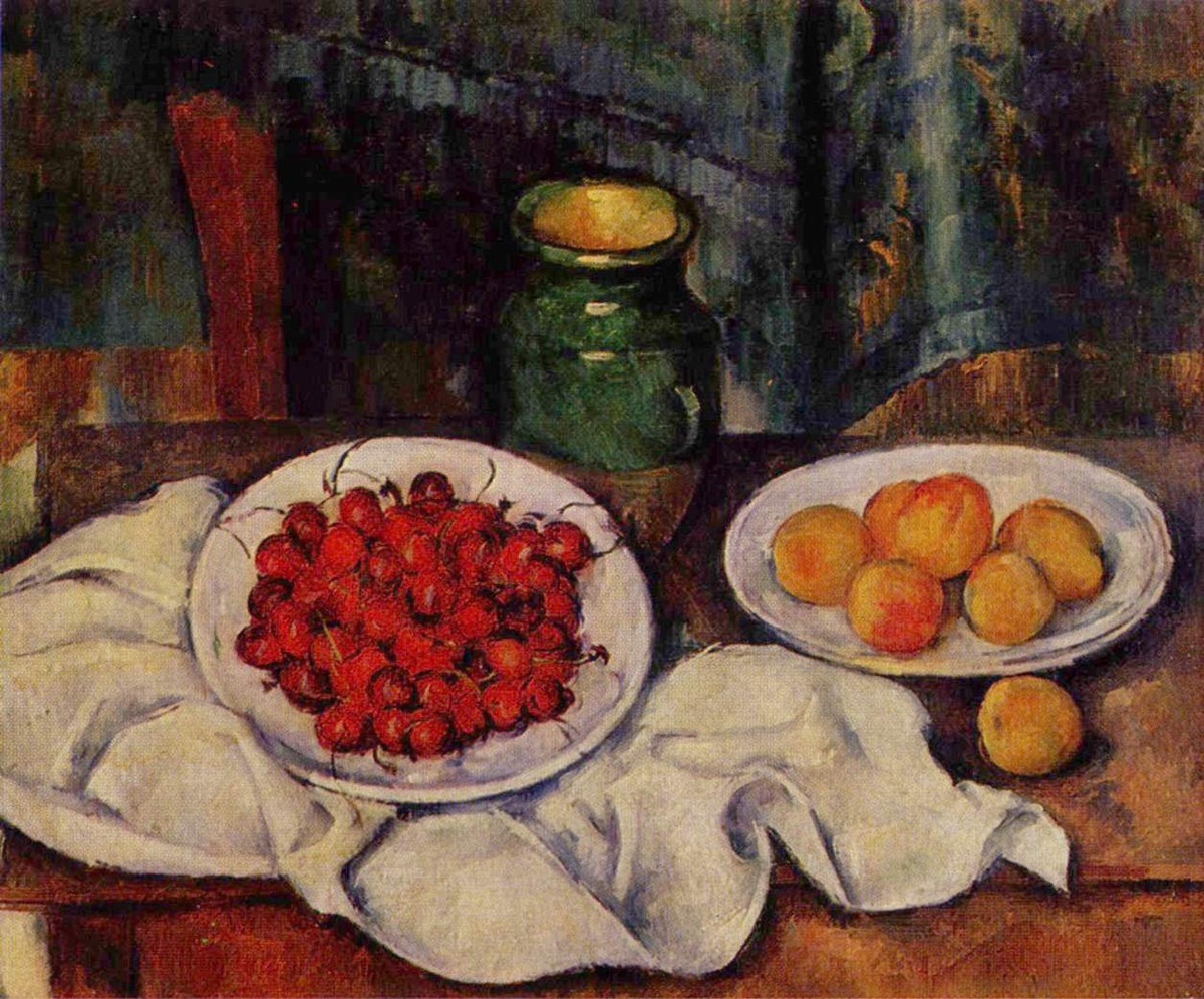 Still Life with a Plate of Cherries by Paul Cezanne