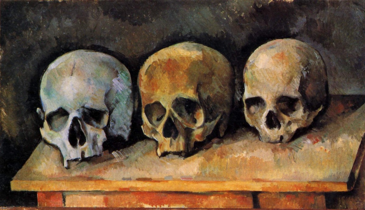 The Three Skulls by Paul Cezanne