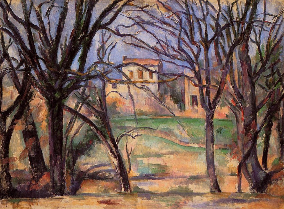 Trees and houses by Paul Cezanne