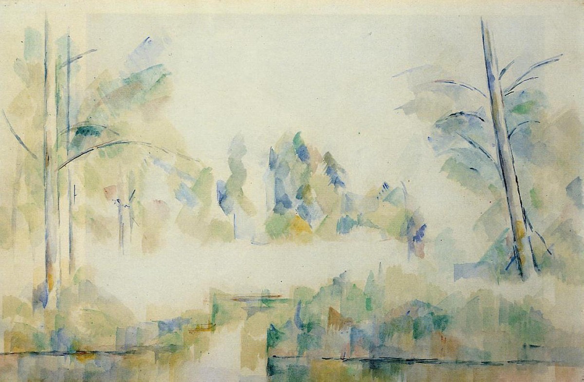 Trees by the Water by Paul Cezanne