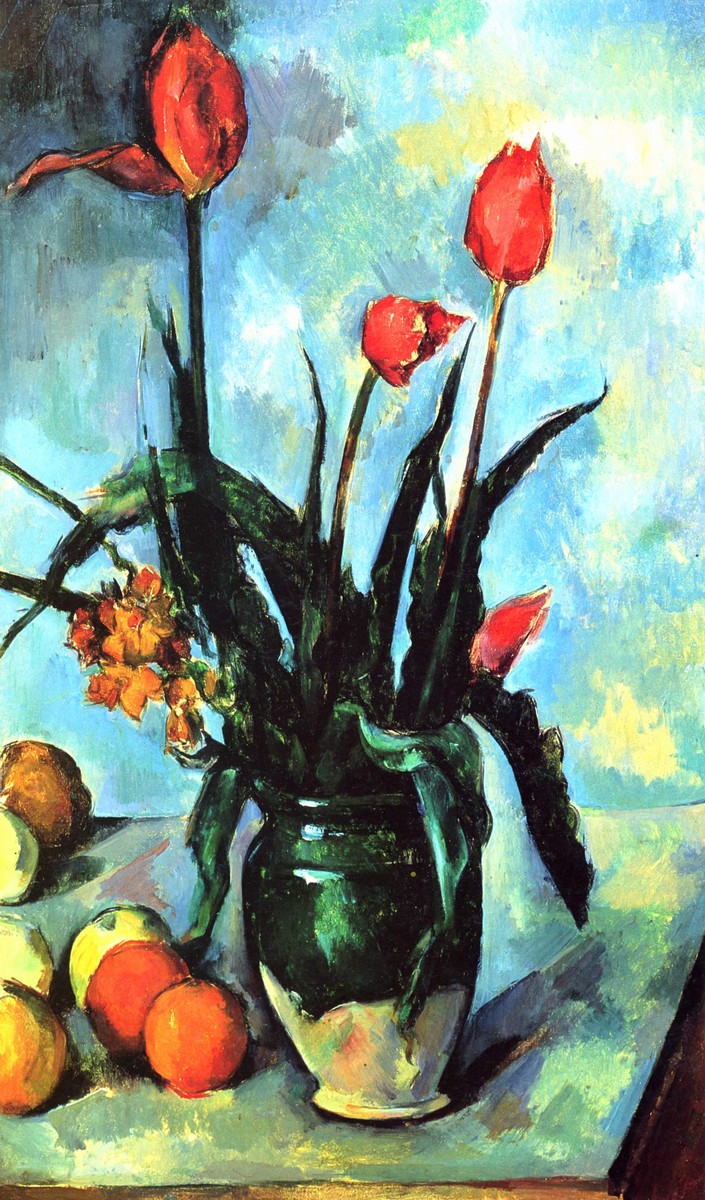 Tulips in a Vase by Paul Cezanne