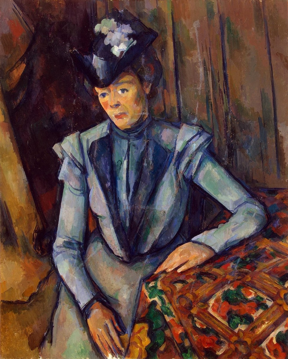 Woman in Blue. Madame Cezanne by Paul Cezanne