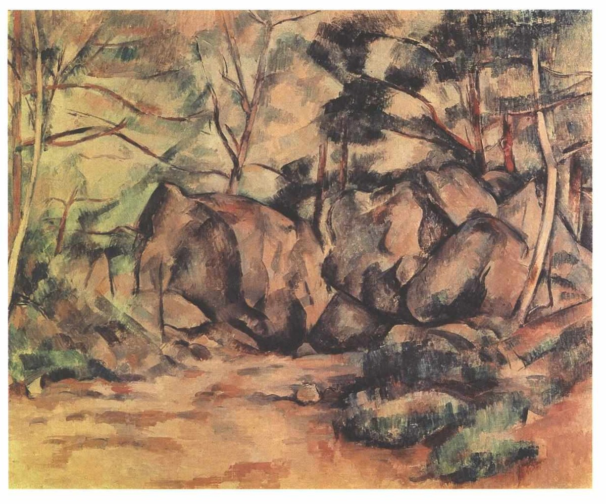 Woodland with Boulders by Paul Cezanne