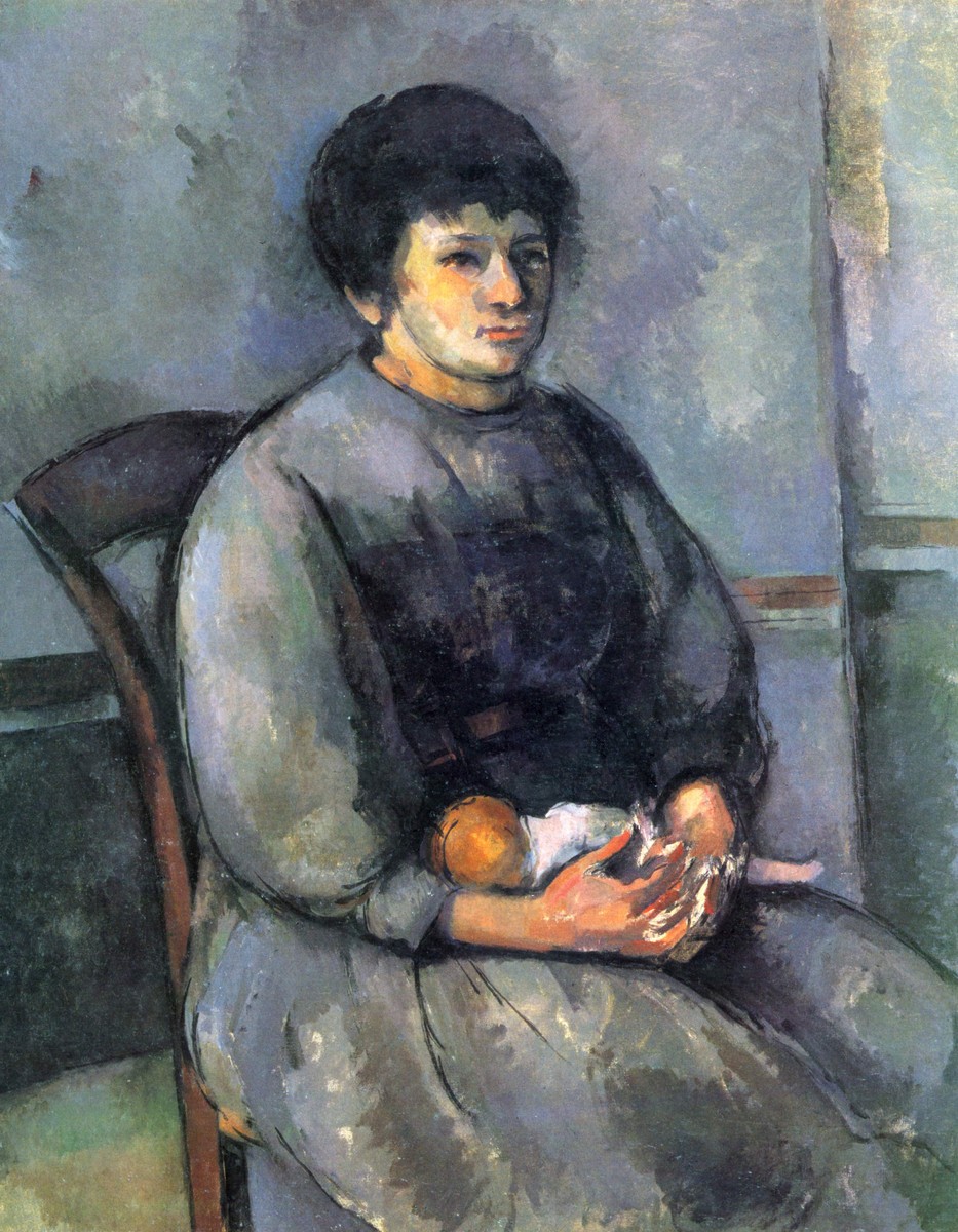 Young Girl with a Doll by Paul Cezanne