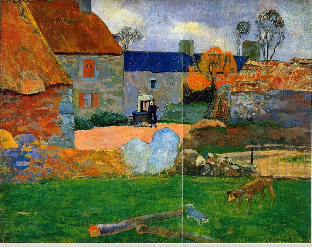 A blue roof (Farm in Pouldu) by Paul Gauguin
