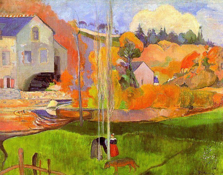 A breton landscape. David's mill. by Paul Gauguin