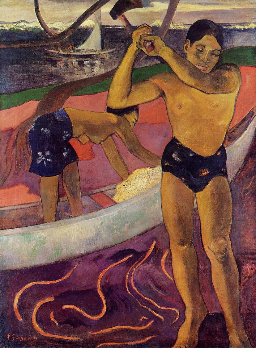 A man with axe by Paul Gauguin
