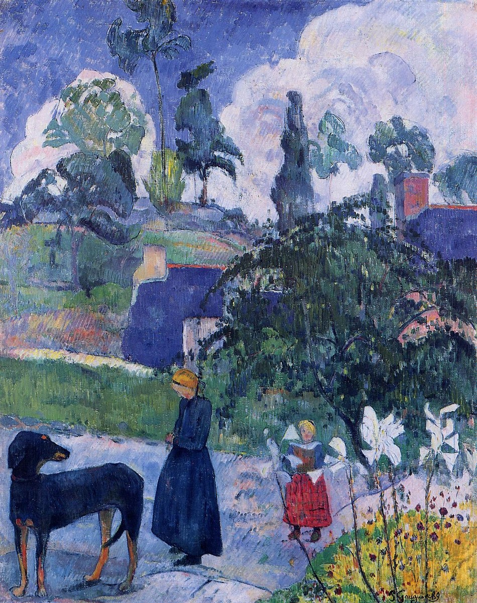Among the lillies by Paul Gauguin