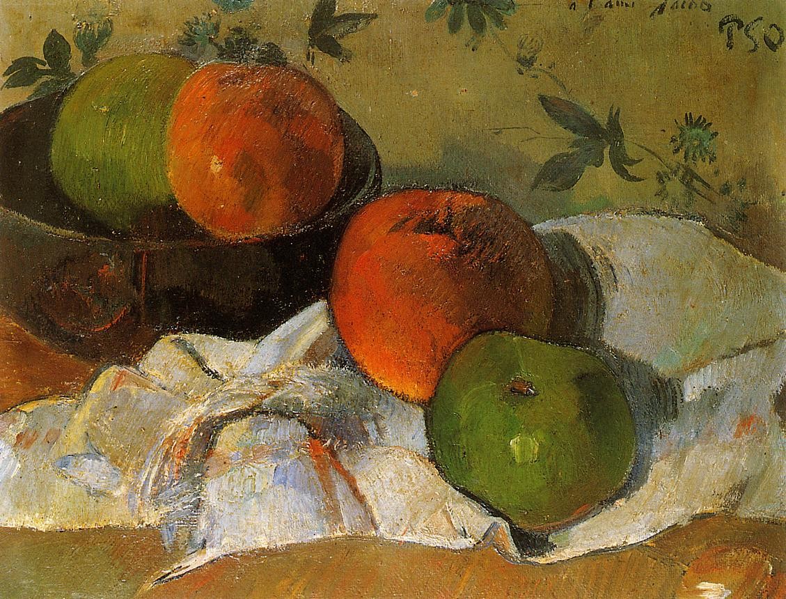 Apples in bowl by Paul Gauguin